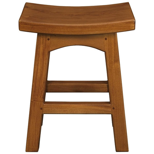 LORIAN SOLID MAHOGANY TIMBER KITCHEN/BAR STOOL 48CM HIGH - LIGHT PECAN - MyChocolateWood