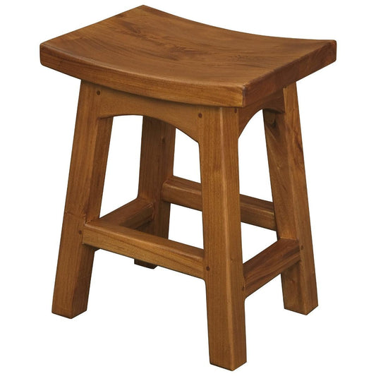 LORIAN SOLID MAHOGANY TIMBER KITCHEN/BAR STOOL 48CM HIGH - LIGHT PECAN - MyChocolateWood