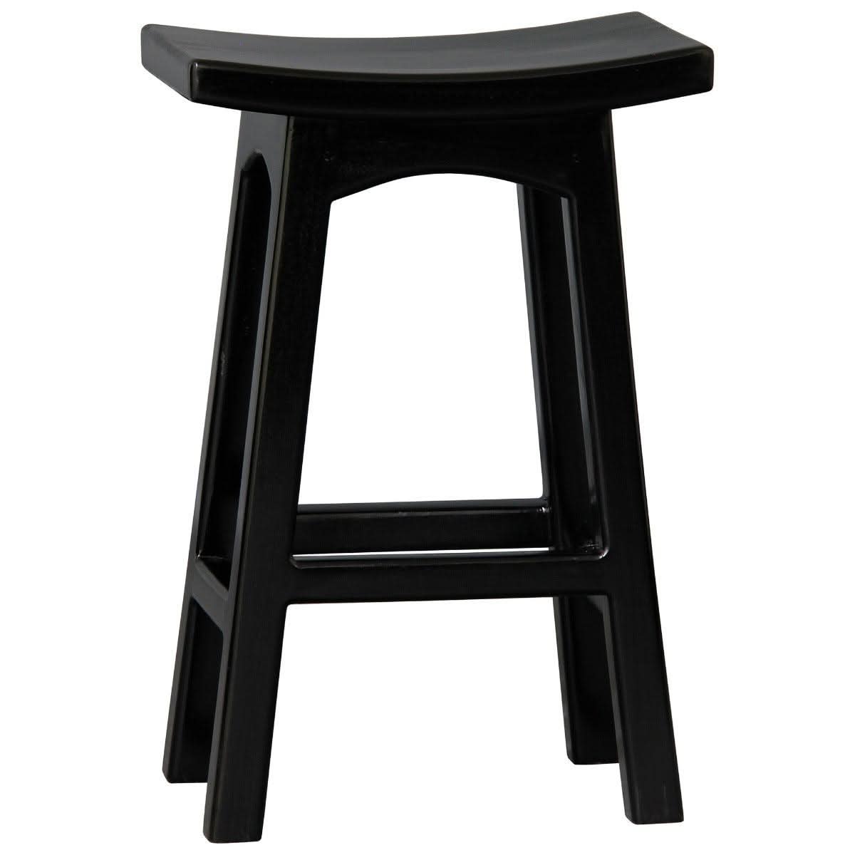 LORIAN SOLID MAHOGANY TIMBER KITCHEN/BAR STOOL 67CM HIGH - BLACK - MyChocolateWood