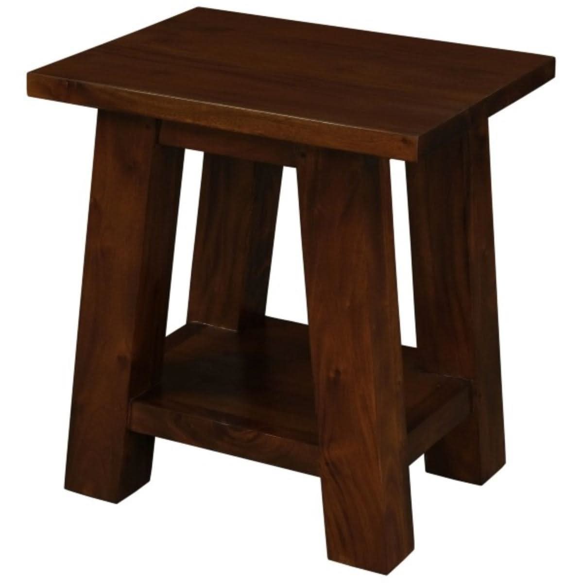 LORIAN SOLID MAHOGANY TIMBER LAMP TABLE - MAHOGANY - MyChocolateWood