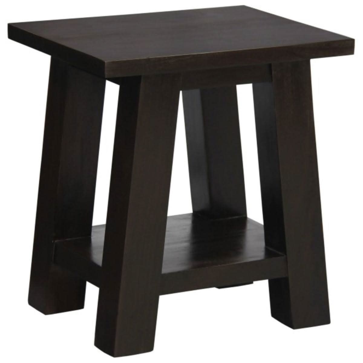 LORIAN SOLID MAHOGANY TIMBER LAMP TABLE/SIDE TABLE - CHOCOLATE - MyChocolateWood