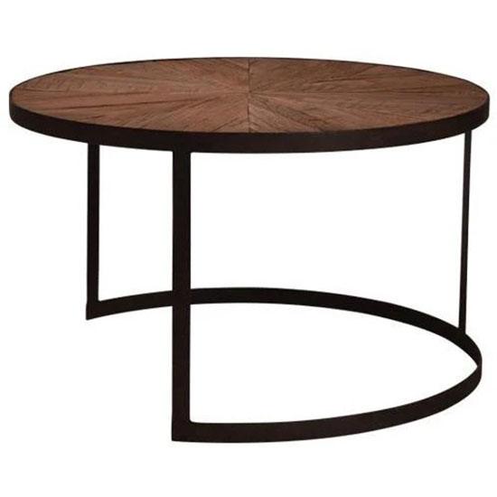 LORITA ROUND MANGO WOOD COFFEE TABLE/METAL BASE - FLOOR STOCK CLEARANCE - MyChocolateWood
