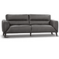 LOUANNE 2-SEATER REAL LEATHER SOFA SETTEE COUCH GUNMETAL - MyChocolateWood