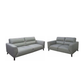 LOUANNE 3 + 2-SEATER REAL LEATHER SOFA SETTEE COUCH SILVER - MyChocolateWood