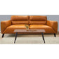 LOUANNE 3-SEATER REAL LEATHER SOFA SETTEE COUCH TANGERINE - MyChocolateWood