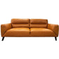 LOUANNE 3-SEATER REAL LEATHER SOFA SETTEE COUCH TANGERINE - MyChocolateWood