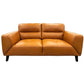 LOUANNE REAL LEATHER 2-SEATER SOFA SETTEE COUCH TANGERINE - MyChocolateWood