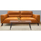 LOUANNE REAL LEATHER 2-SEATER SOFA SETTEE COUCH TANGERINE - MyChocolateWood