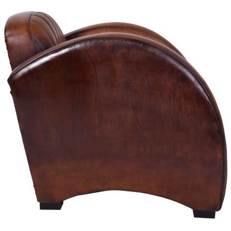 LOUIS AGED LEATHER ARMCHAIR IN CARAMEL - MyChocolateWood