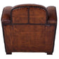 LOUIS AGED LEATHER ARMCHAIR IN CARAMEL - MyChocolateWood