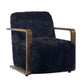 LOUISE FAUX SHEEPSKIN/ASH WOOD ARMCHAIR/LOUNGE CHAIR IN ONYX - MyChocolateWood