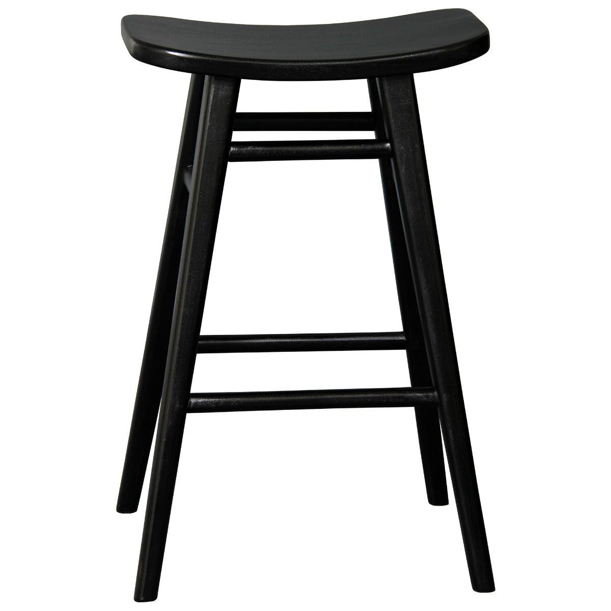 LUCAS SOLID MAHOGANY COUNTER STOOL BLACK - MyChocolateWood