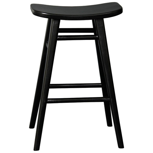 LUCAS SOLID MAHOGANY COUNTER STOOL BLACK - MyChocolateWood