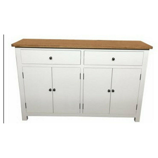 LUCIA HAMPTONS SIDEBOARD BUFFET OAK TOP/WHITE BASE 2-DOOR 4-DRAWER 140 CM - MyChocolateWood