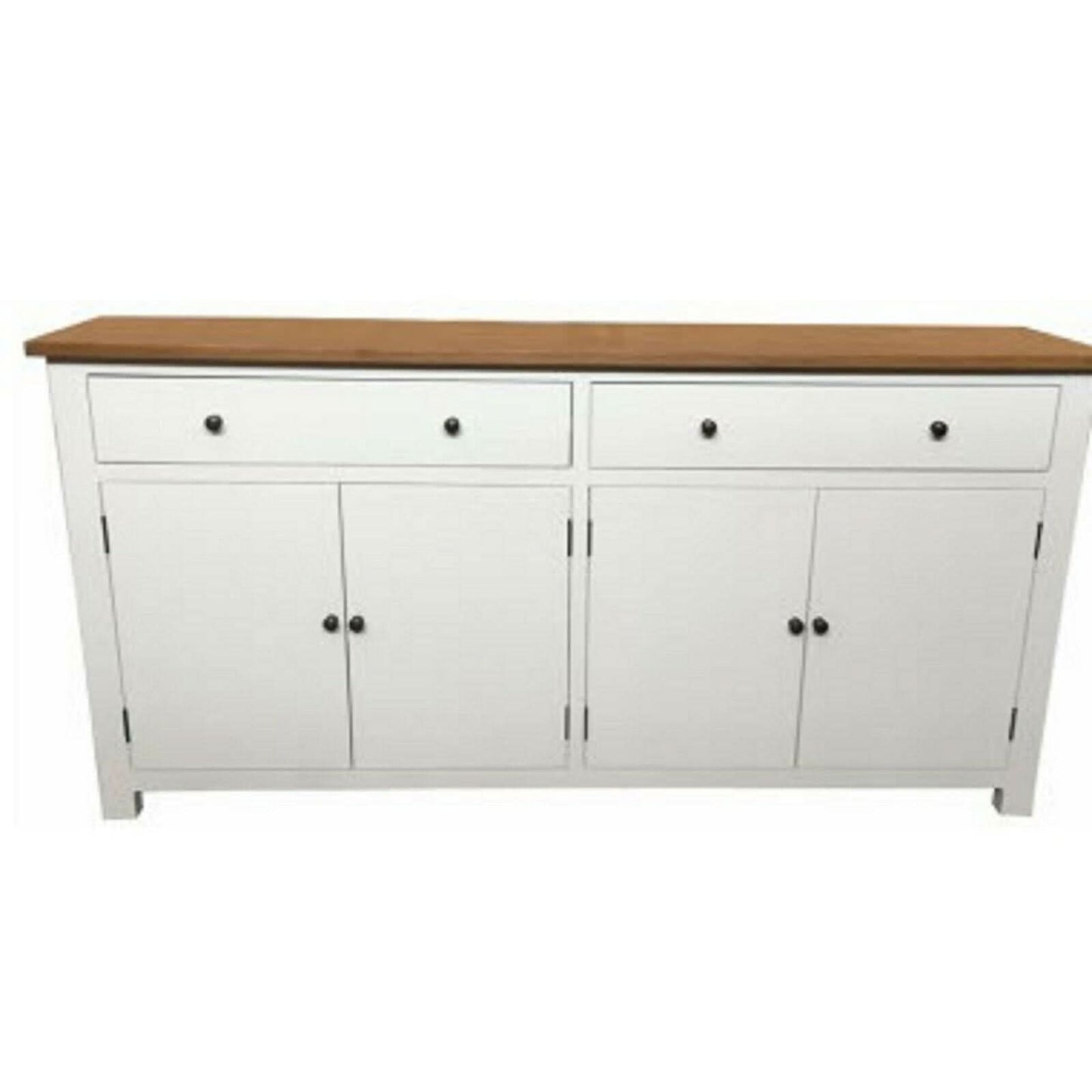 LUCIA HAMPTONS SIDEBOARD BUFFET OAK TOP/WHITE BASE 2-DOOR 4-DRAWER 180 CM - MyChocolateWood