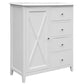 LUGANO HAMPTONS STYLE ACACIA 4-DRAWER 1 TIMBER DOOR TALLBOY CHEST OF 4 DRAWERS WHITE - MyChocolateWood