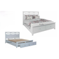LUGANO HAMPTONS STYLE ACACIA 4 PIECE BEDROOM SUITE: 2-DRAWER DOUBLE BED 1 GLASS DOOR TALLBOY  2 BEDSIDE TABLES - MyChocolateWood