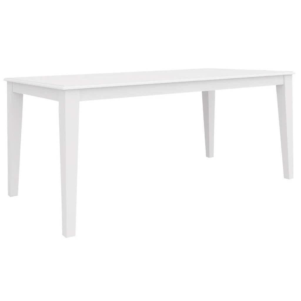 LUGANO HAMPTONS STYLE ACACIA DINING TABLE WHITE 180CM - MyChocolateWood