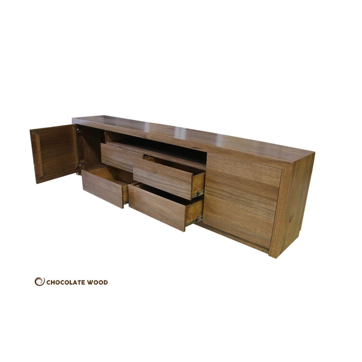 LUNA TASSIE OAK TV /ENTERTAINMENT UNIT WITH 2 DOORS & 4 DRAWERS - MyChocolateWood