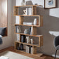 LUZU BOOKSHELF/BOOKCASE SOLID MANGO WOOD ROYAL OAK 120X28X185CM