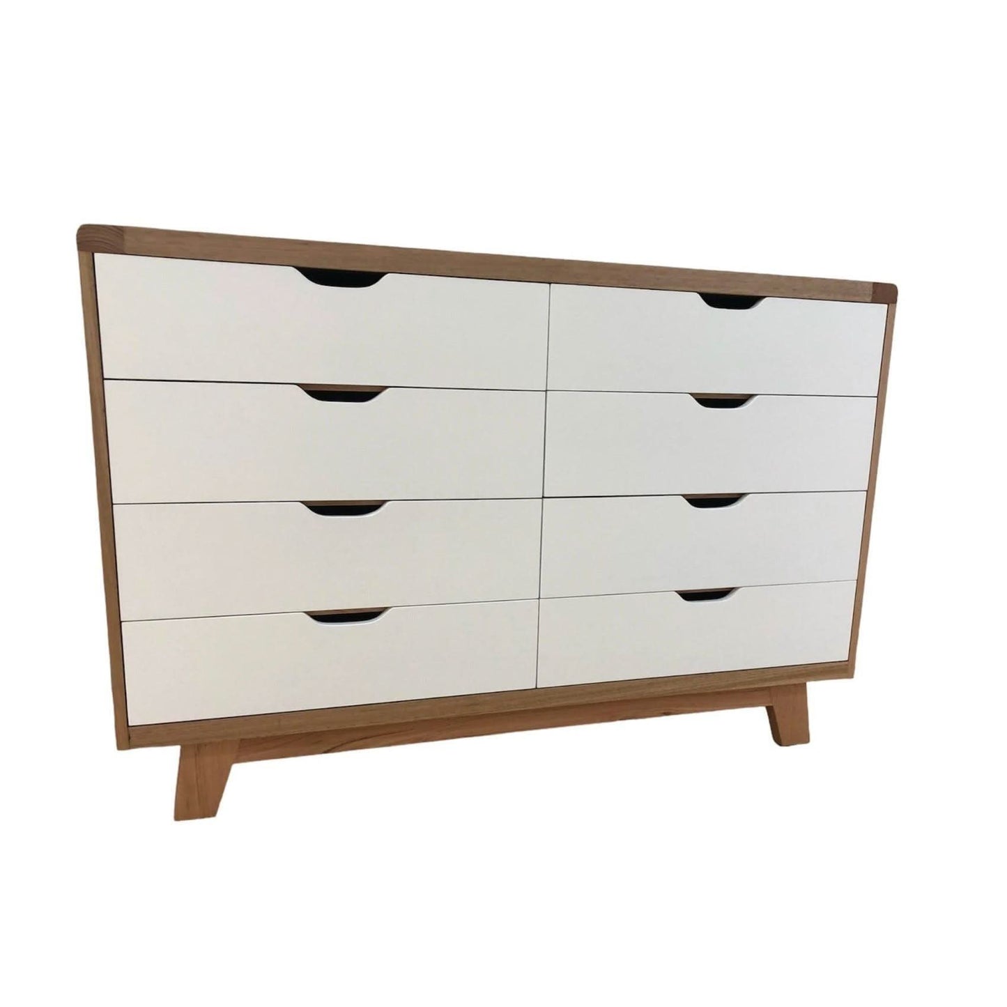 MADE TO ORDER SMALL MAXWELL 8 DRAWER TASSIE OAK DRESSER IN CLEAR LACQUER - MyChocolateWood