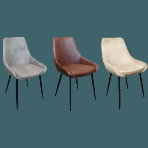 MADELEINE CAMEL COLOURED DINING CHAIR CASUAL CHAIR EASY CHAIR SET OF 2 - MyChocolateWood