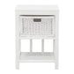 MAGENTO SINGLE DRAWER RATTAN LAMP TABLE/SIDE TABLE IN SOLID MAHOGANY - WHITE - MyChocolateWood