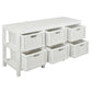 MAGENTO SOLID MAHOGANY TIMBER WOOD & WICKER 6 DRAWER DRESSER IN WHITE - MyChocolateWood