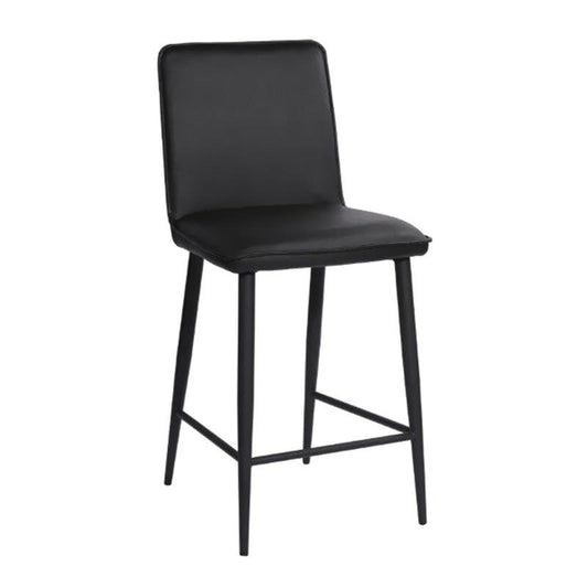 MAGLAN BAR STOOL IN PU LEATHER BLACK - MyChocolateWood
