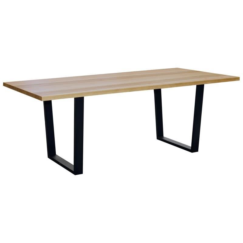 MAGLAN BLUE GUM 240CM DINING TABLE WITH METAL BASE - MyChocolateWood