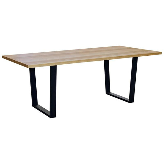 MAGLAN BLUE GUM DINING TABLE WITH METAL BASE 210CM - MyChocolateWood