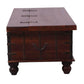 MAGNOLIA SOLID MANGO WOOD VINTAGE STYLE INDIAN TRUNK COFFEE TABLE IN DARK WALNUT/DISTRESSED BLUE - MyChocolateWood