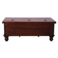 MAGNOLIA SOLID MANGO WOOD VINTAGE STYLE INDIAN TRUNK COFFEE TABLE IN DARK WALNUT/DISTRESSED BLUE - MyChocolateWood