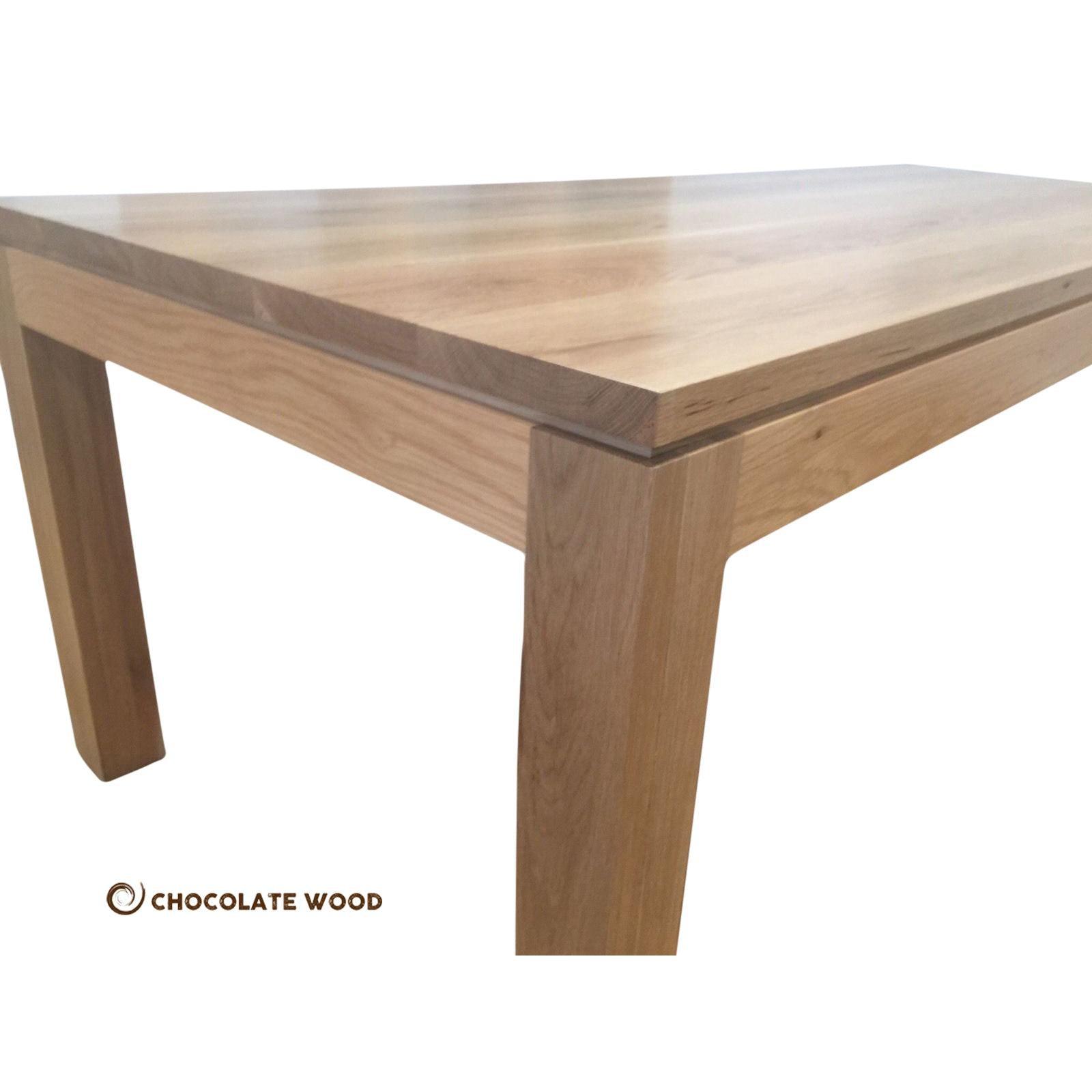 MAIRA SOLID AMERICAN OAK DINING TABLE CLEAR LACQUER FINISH 210CM - MyChocolateWood
