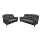 MALANIA 3-SEATER + 2-SEATER REAL LEATHER SOFAS PACKAGE DEAL IN GUNMETAL - MyChocolateWood
