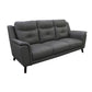 MALANIA 3-SEATER + 2-SEATER REAL LEATHER SOFAS PACKAGE DEAL IN GUNMETAL - MyChocolateWood