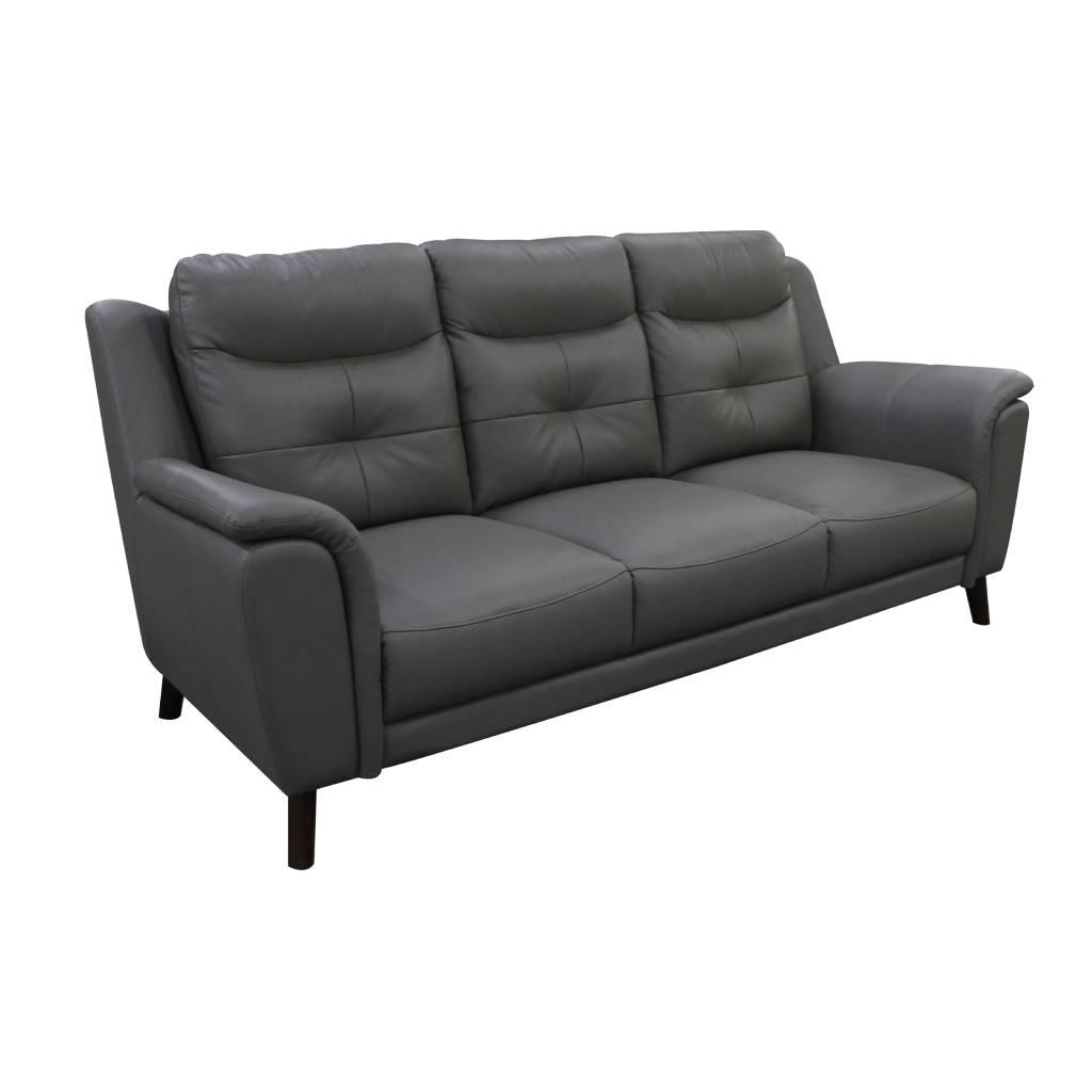 MALANIA 3-SEATER + 2-SEATER REAL LEATHER SOFAS PACKAGE DEAL IN GUNMETAL - MyChocolateWood