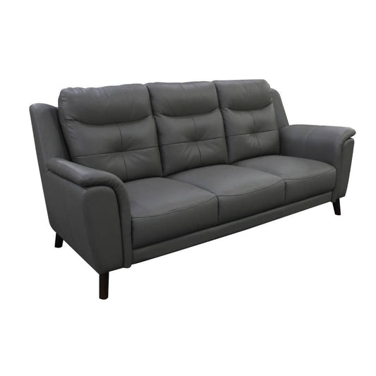 MALANIA 3-SEATER + 2-SEATER REAL LEATHER SOFAS PACKAGE DEAL IN GUNMETAL - MyChocolateWood