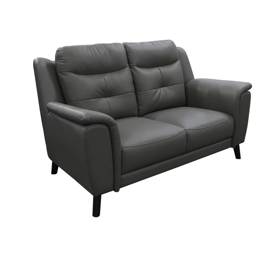 MALANIA 3-SEATER + 2-SEATER REAL LEATHER SOFAS PACKAGE DEAL IN GUNMETAL - MyChocolateWood