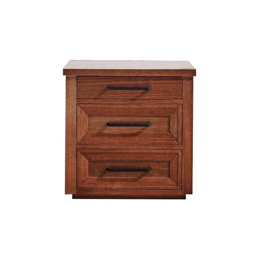 MALAZI 3 DRAWER BEDSIDE TABLE IN VICTORIAN ASH - MyChocolateWood