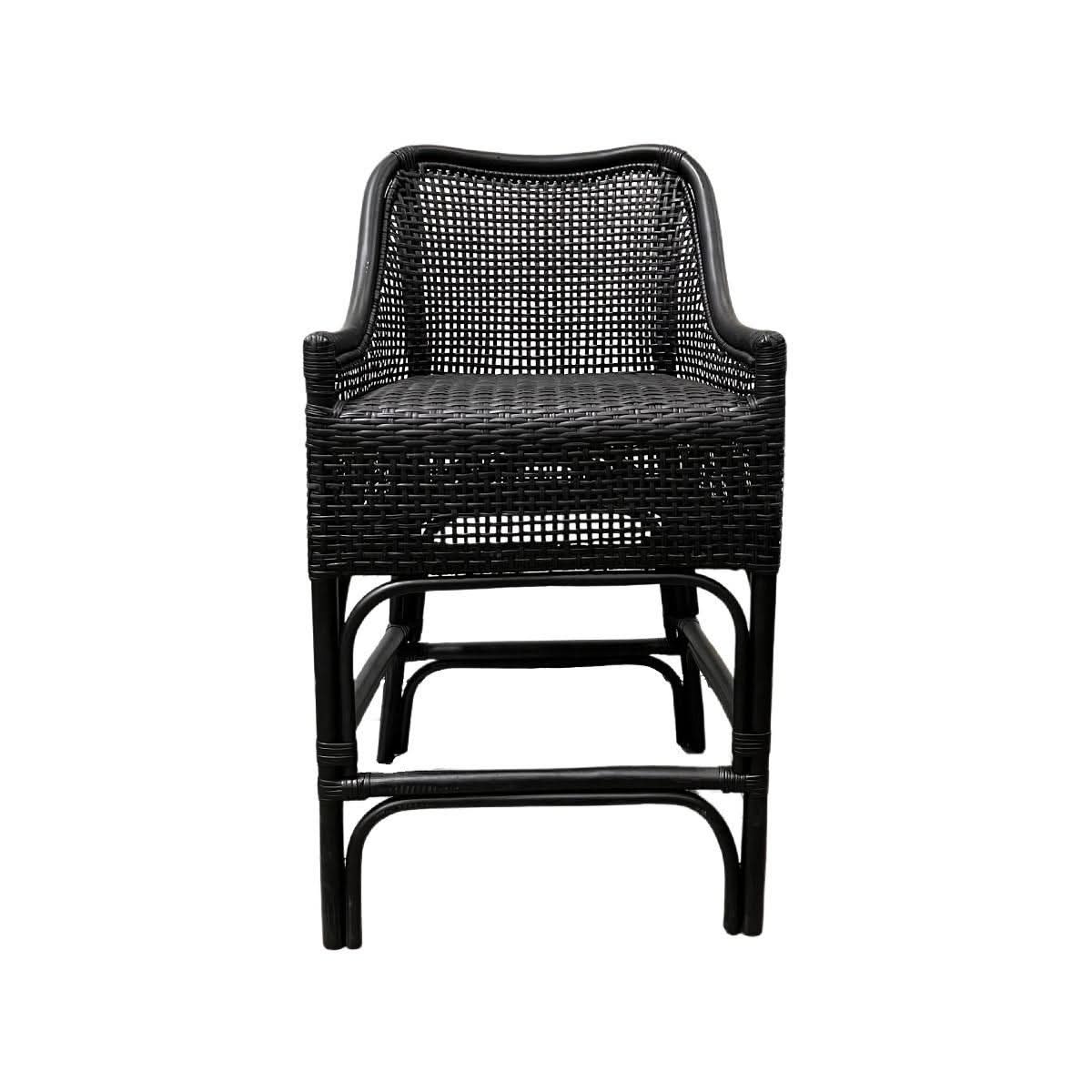 MALIBU HAMPTONS RATTAN COUNTER STOOL IN SOLID BLACK - MyChocolateWood