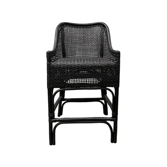 MALIBU HAMPTONS RATTAN COUNTER STOOL IN SOLID BLACK - MyChocolateWood