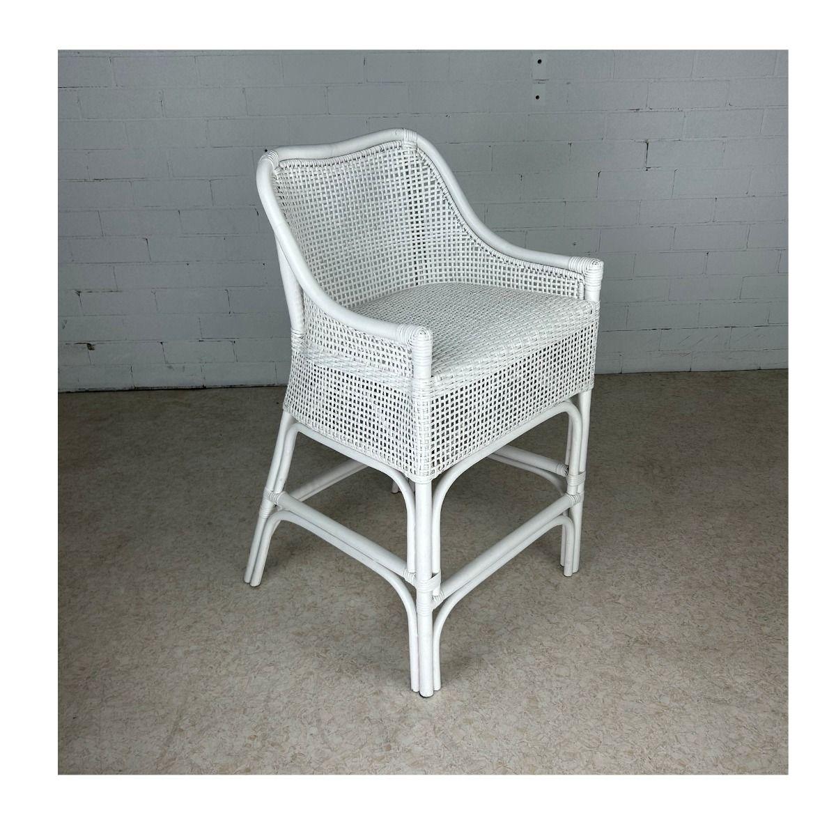MALIBU HAMPTONS RATTAN COUNTER STOOL IN SOLID WHITE - MyChocolateWood