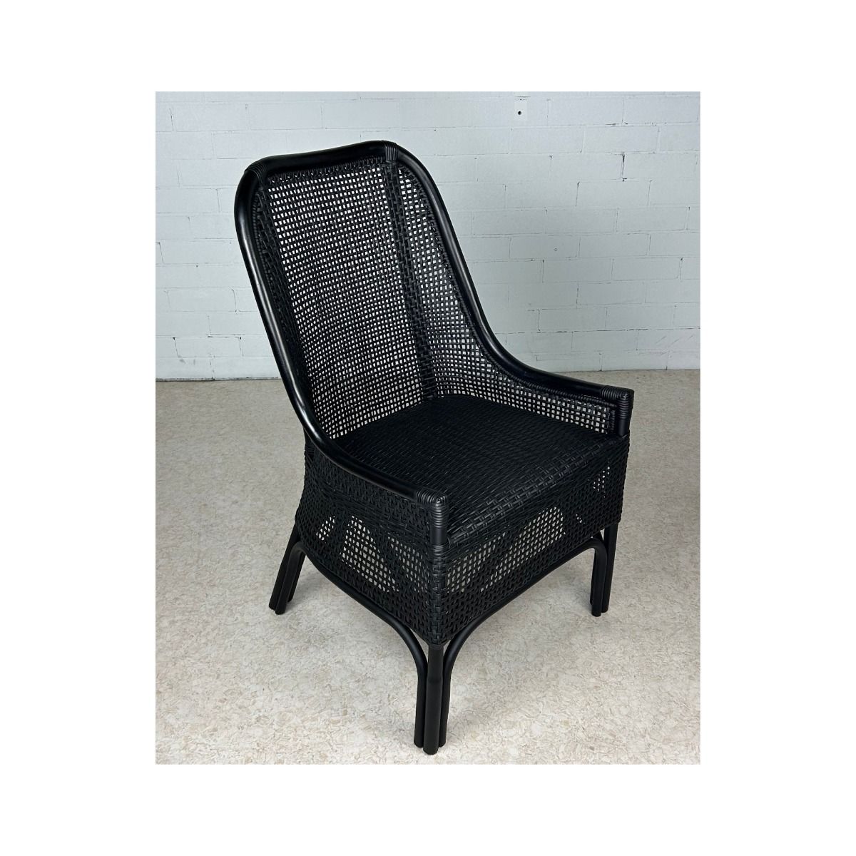 MALIBU HAMPTONS RATTAN DINING CHAIR IN SOLID BLACK - MyChocolateWood