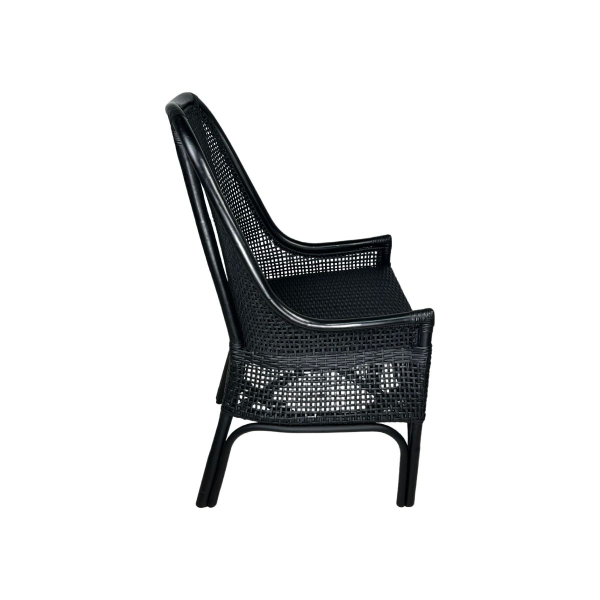 MALIBU HAMPTONS RATTAN DINING CHAIR IN SOLID BLACK - MyChocolateWood