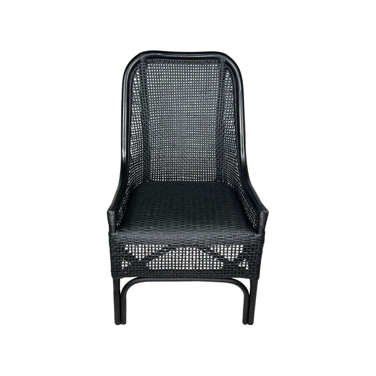 MALIBU HAMPTONS RATTAN DINING CHAIR IN SOLID BLACK - MyChocolateWood