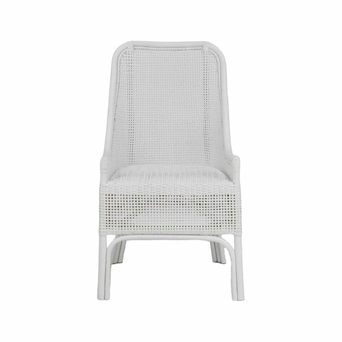 MALIBU HAMPTONS RATTAN DINING CHAIR IN SOLID WHITE - MyChocolateWood