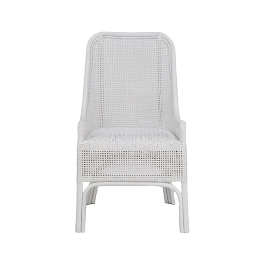 MALIBU HAMPTONS RATTAN DINING CHAIR IN SOLID WHITE - MyChocolateWood