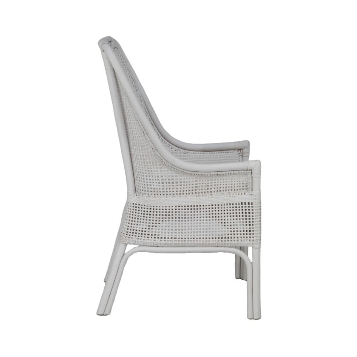 MALIBU HAMPTONS RATTAN DINING CHAIR IN SOLID WHITE - MyChocolateWood
