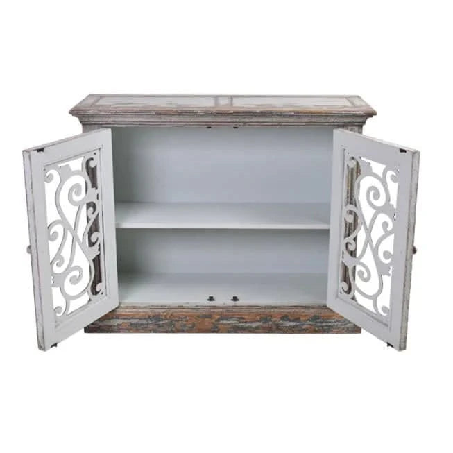 MALVERN RECLAIMED ASIAN TIMBER 2-DOOR SIDEBOARD/BUFFET IN WEATHERED GREY - MyChocolateWood